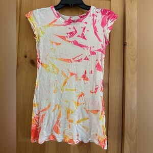 White and Pink tie dye short sleeve shirt